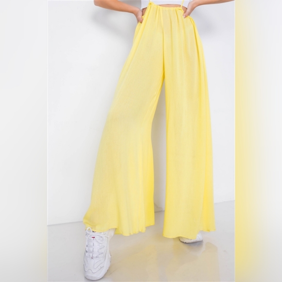 LOLA YELLOW OVERALL WIDELEG JUMPSUIT - Picture 2 of 4
